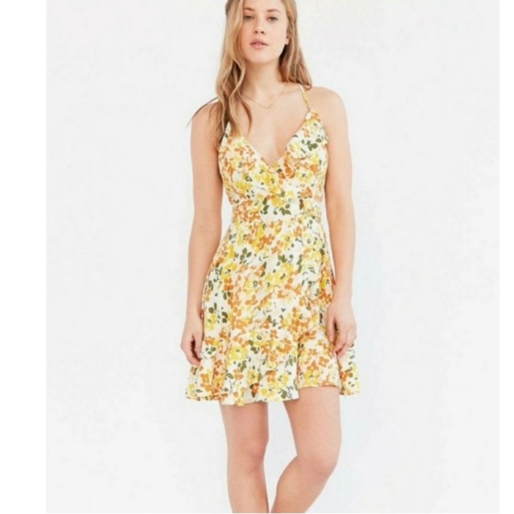 Kimchi Blue Sabina Ruffle Wrap Mini Dress